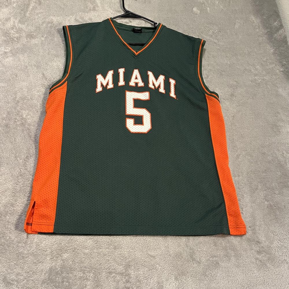 Vintage Miami Hurricanes Jersey Mens XL NCAA Basketball Starter Mesh 90s